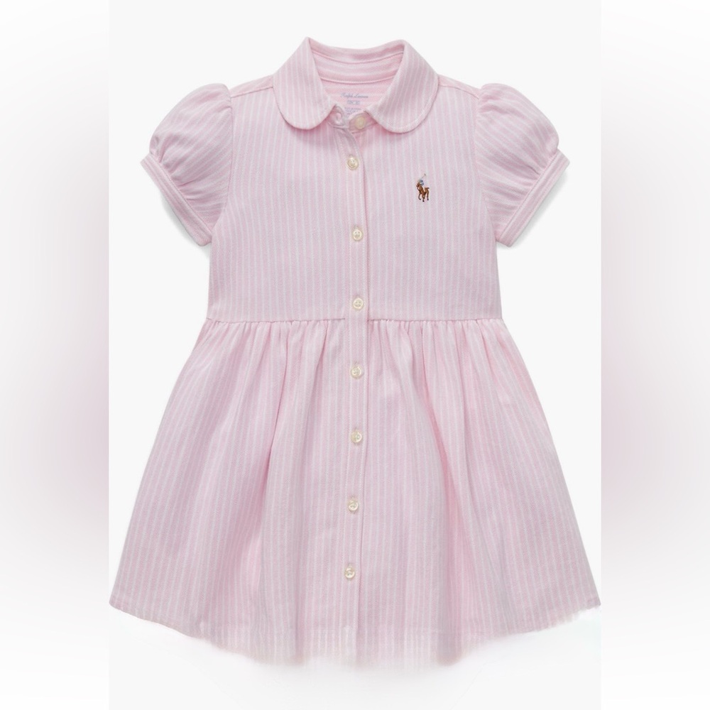Ralph Lauren Oxford Stripe Cotton Piqué Dress